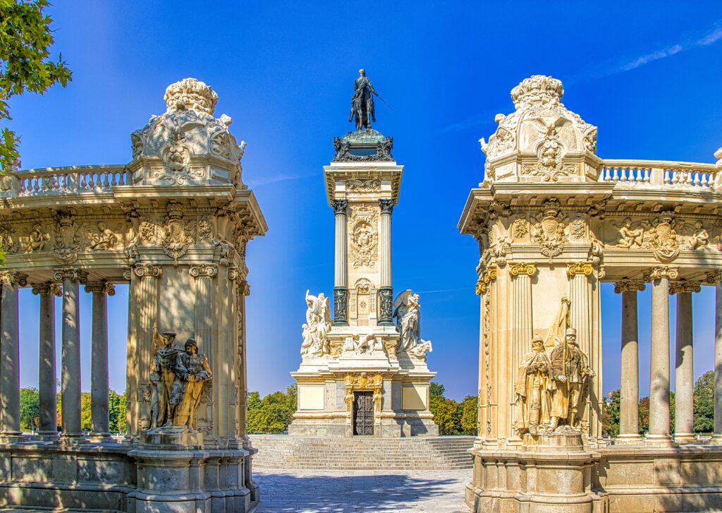Monument Alfonso XII, Retiro Park, Madrid, Spain