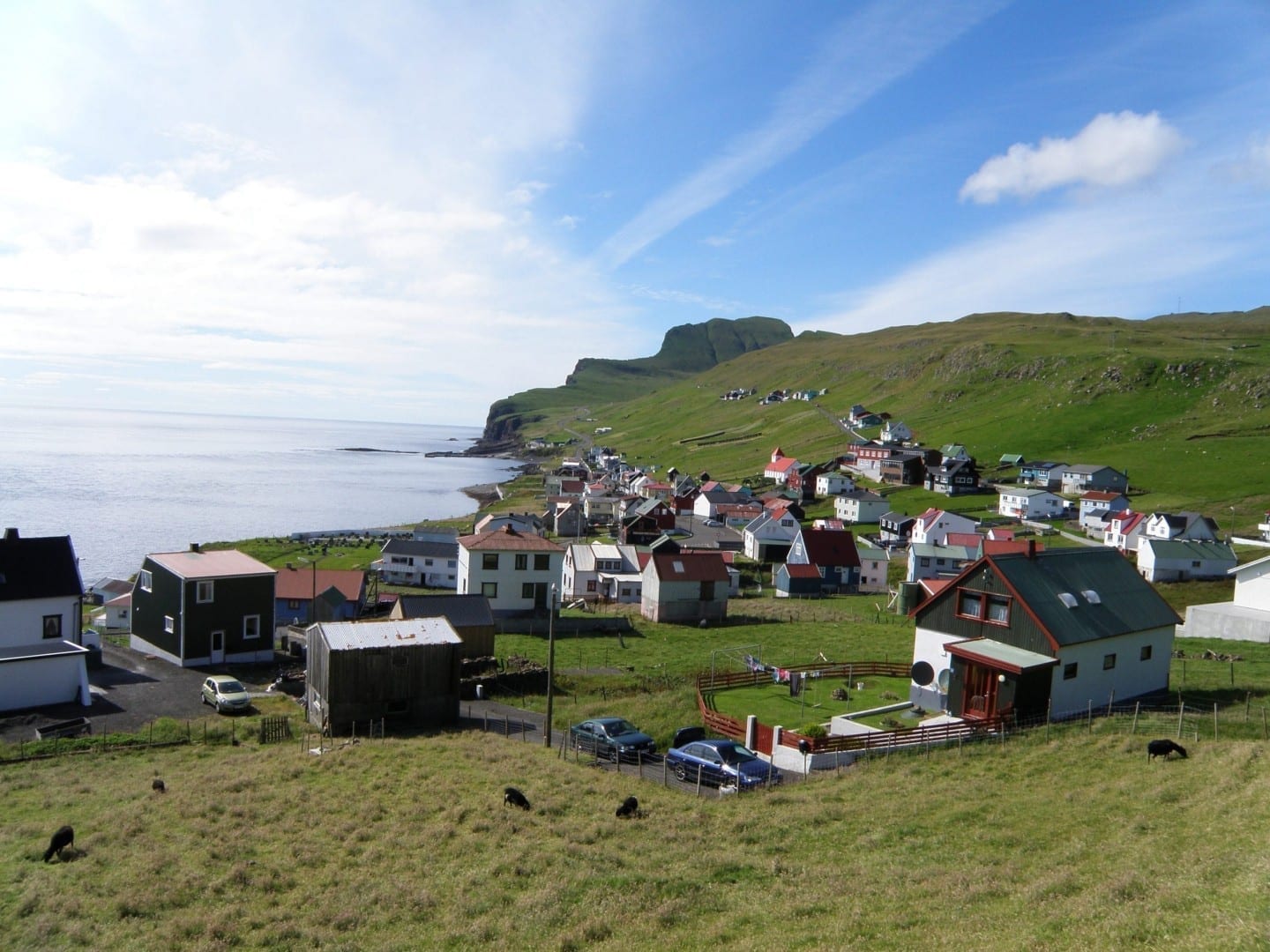 El pueblo Sumba en Suðuroy. Islas Faroe