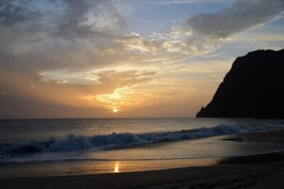 Islas De Cabo Verde Crepúsculo Playa