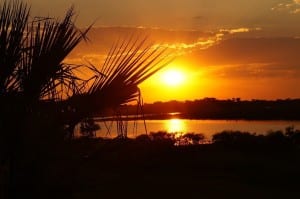 Puesta Del Sol Botswana Paisaje