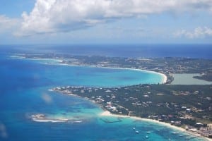 Vista aérea del oeste de Anguila Anguilla