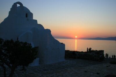 Atardecer en Paraportiani Miconos Grecia