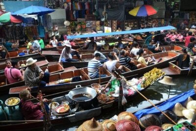 Bangkok Tailandia Mercado Flotante Tailandia