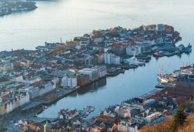 Bergen Noruega Vista Elevada Noruega