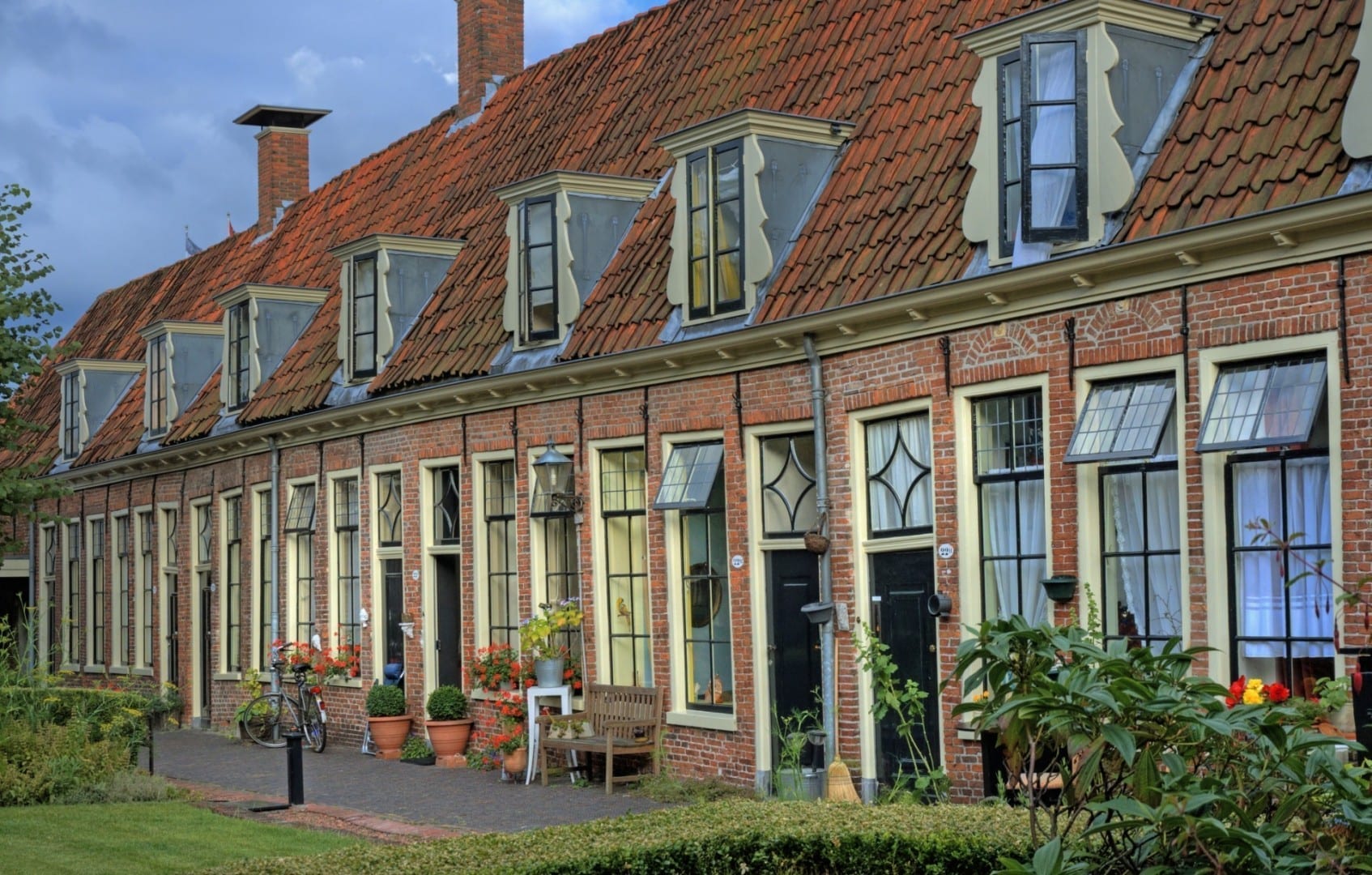 Casas en el Pepergasthuis. Groninga Países Bajos