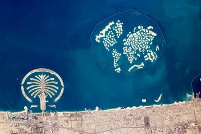 Dubai visto desde el espacio. Dubai Downtown Emiratos Árabes Unidos