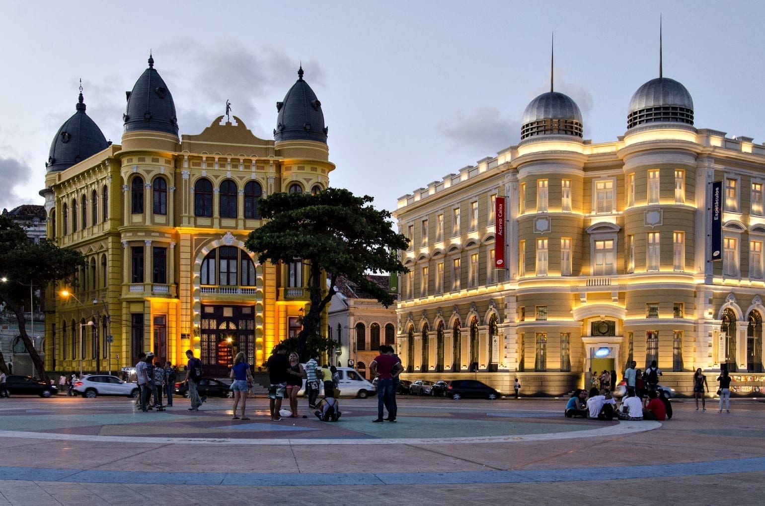 Edificios históricos en la Plaza Marco Zero en Recife Antigo Recife Brasil