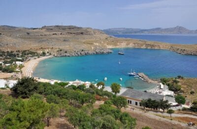 La playa principal Lindos Grecia