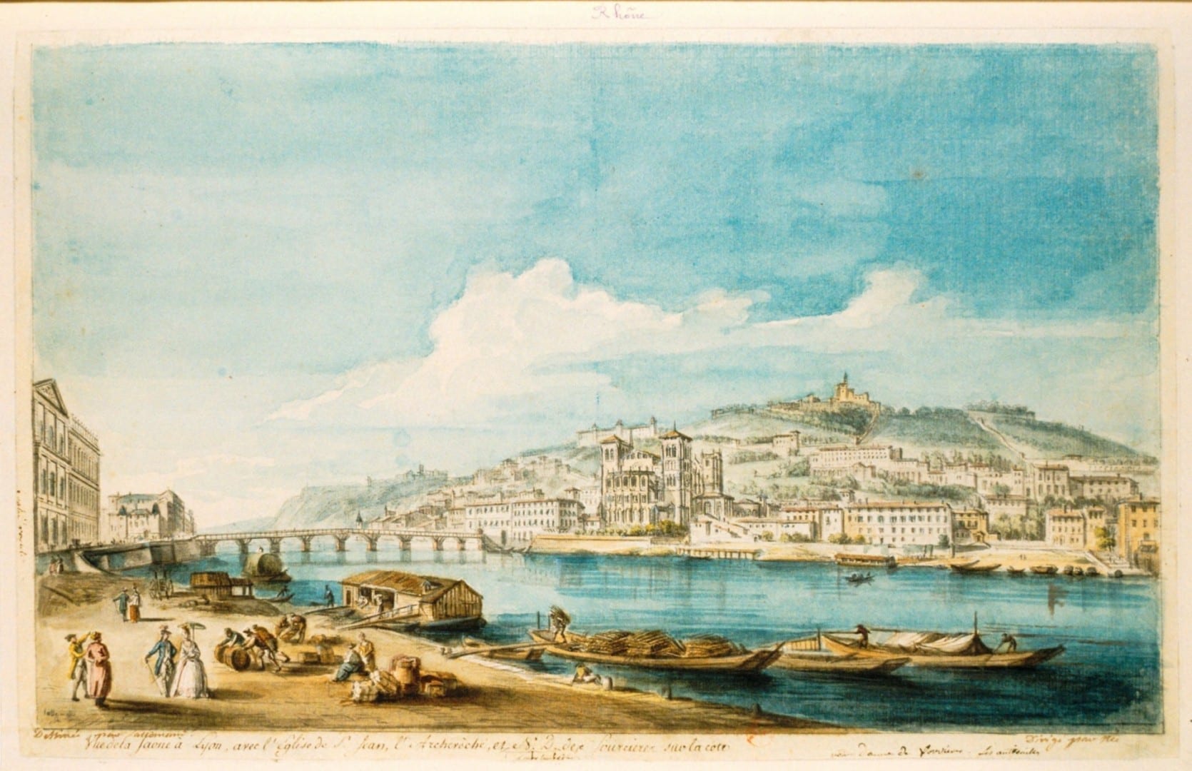 Las orillas del río Saona en Lyon en el siglo XVIII Lyon Francia