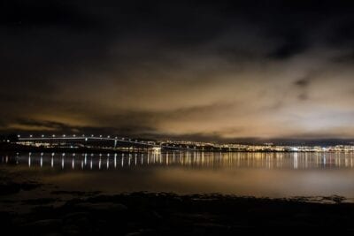 Luces De La Ciudad Noche Tromso Noruega