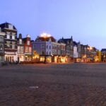 Mercado al atardecer Delft Países Bajos