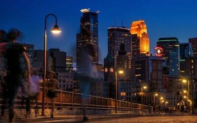 Minneapolis Horizonte Noche Estados Unidos