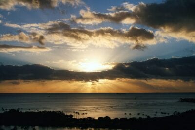 Puesta De Sol Honolulu Hawaii Estados Unidos