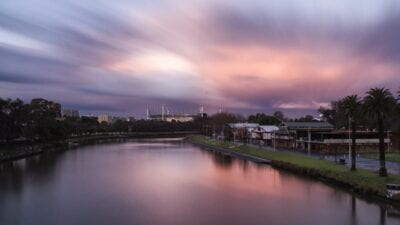 Puesta De Sol Melbourne Yarra Australia