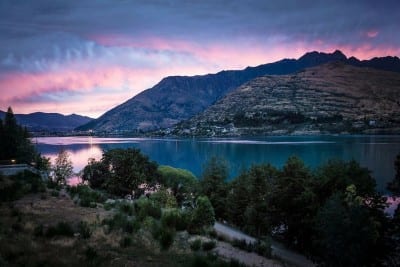 Queenstown Nueva Zelanda Puesta De Sol Nueva Zelanda