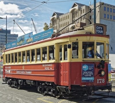 Tranvía Christchurch Históricamente Nueva Zelanda