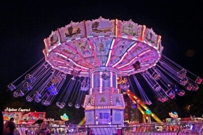 Un paseo en la Feria del Ganso. Nottingham Reino Unido