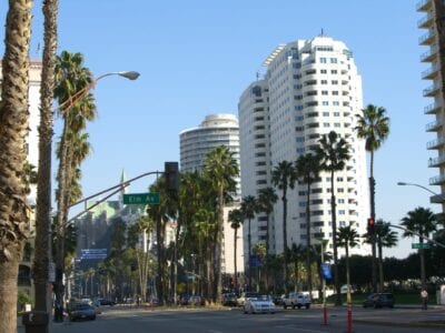 Vista de la calle en el centro de Long Beach Long Beach CA Estados Unidos