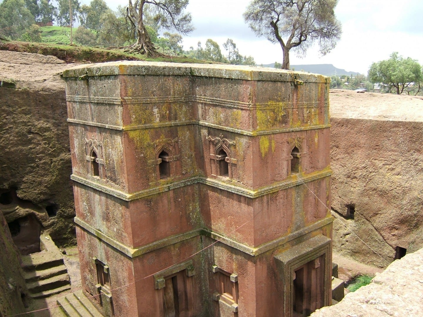 Bet Giyorgis - una de las 11 iglesias excavadas en roca en Lalibela Lalibela Etiopía