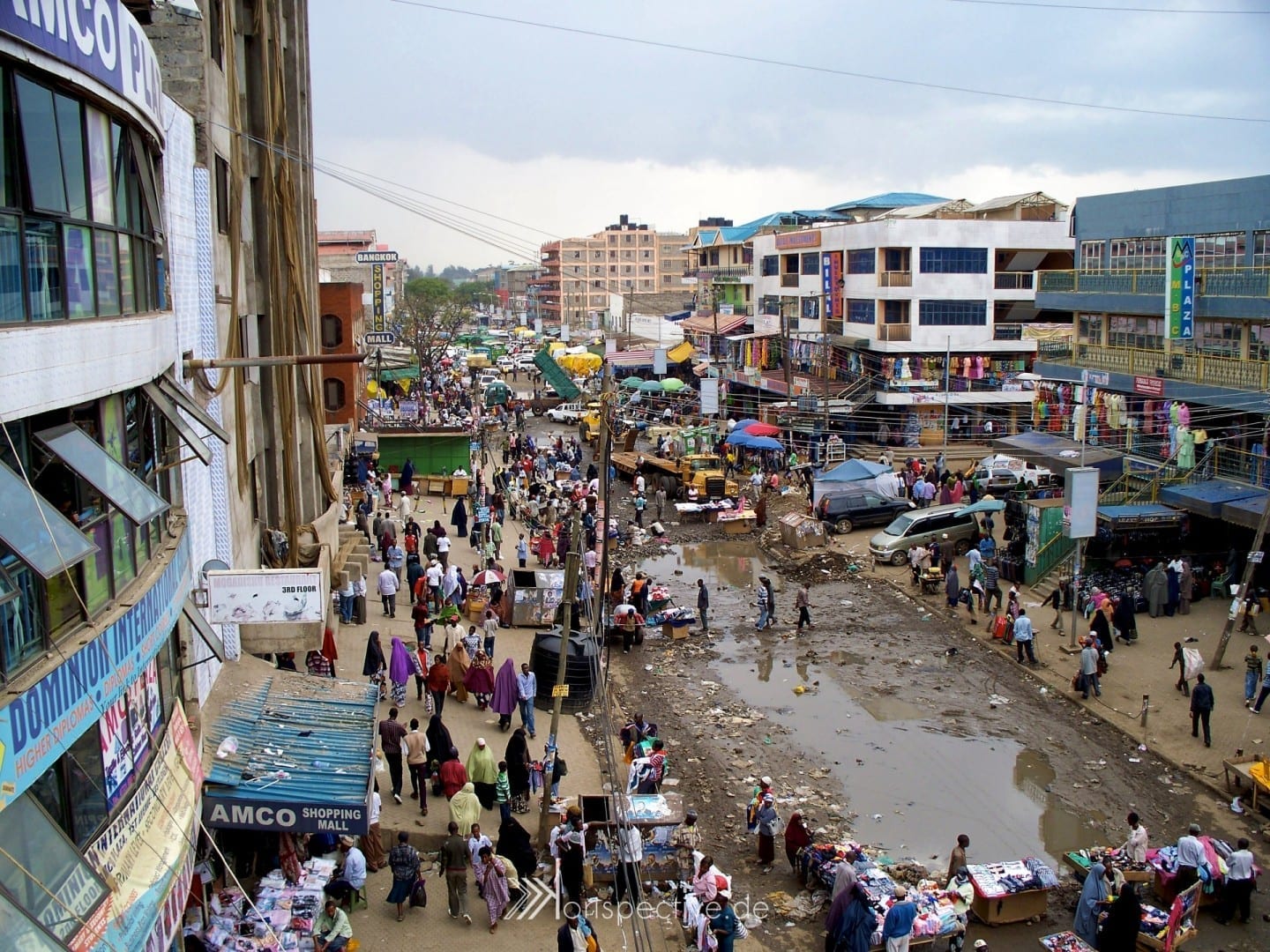 El mercado de Garissa después de la lluvia Nairobi Kenia