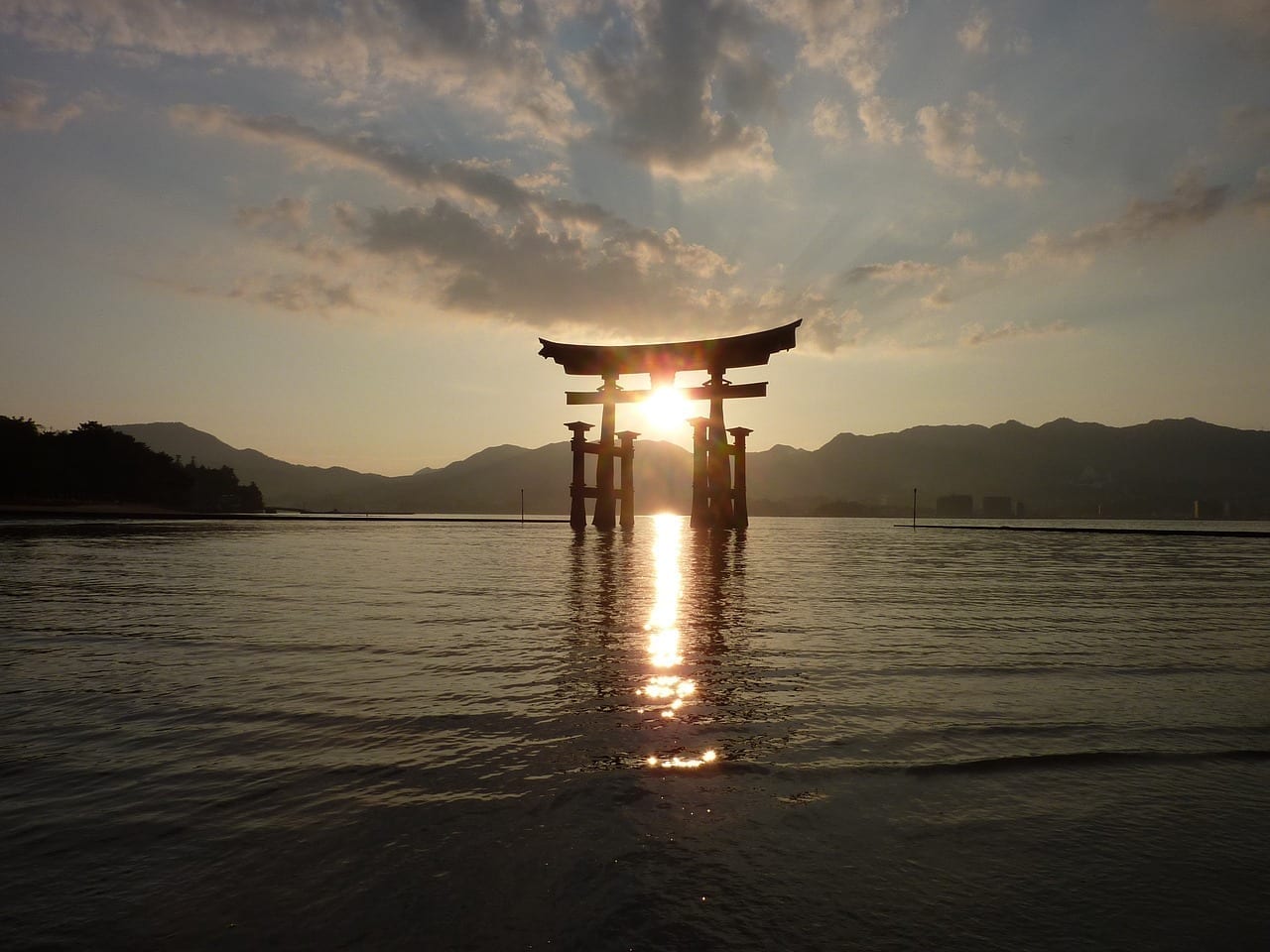 Hiroshima Puesta De Sol Japonés Japón