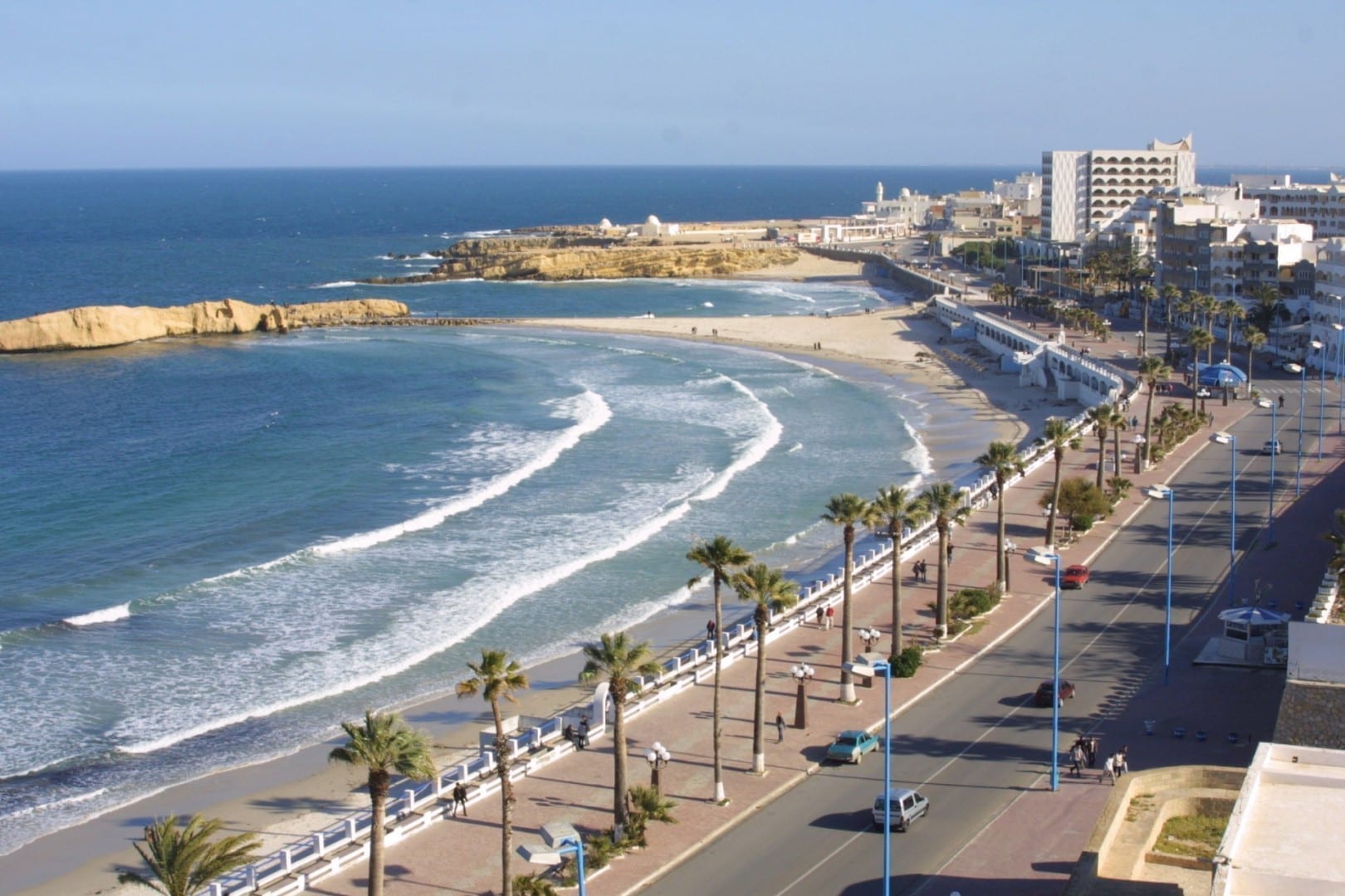 La playa de Al Qurayyah en Monastir Monastir Túnez