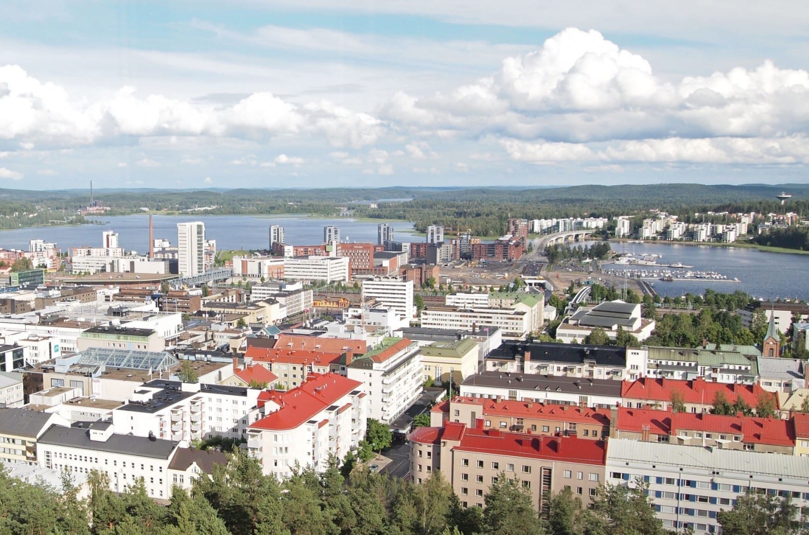 Una vista desde la torre de observación de Harju Jyvaskyla Finlandia