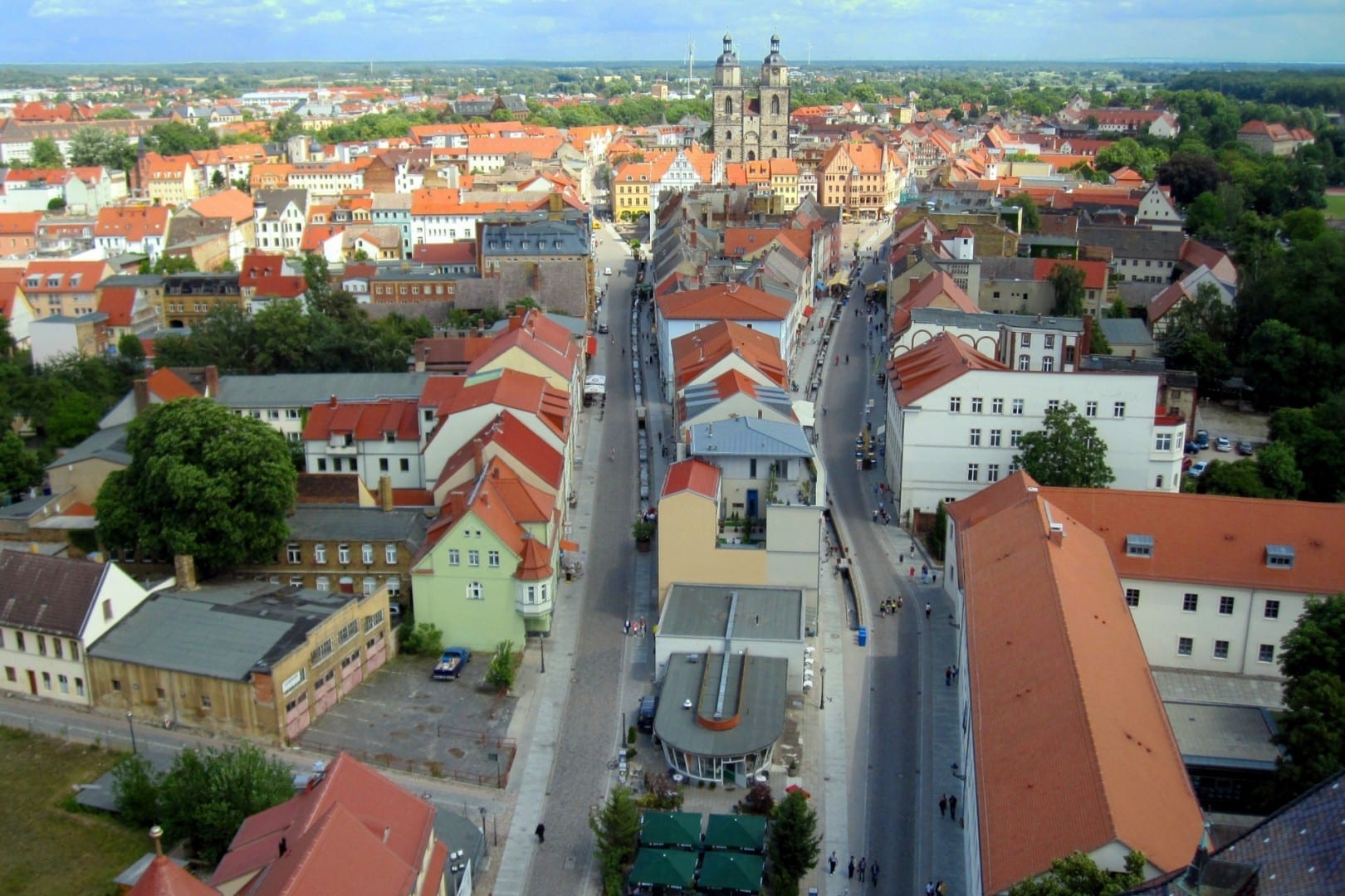 Vista desde la torre de Schlosskirche Wittenberg Alemania
