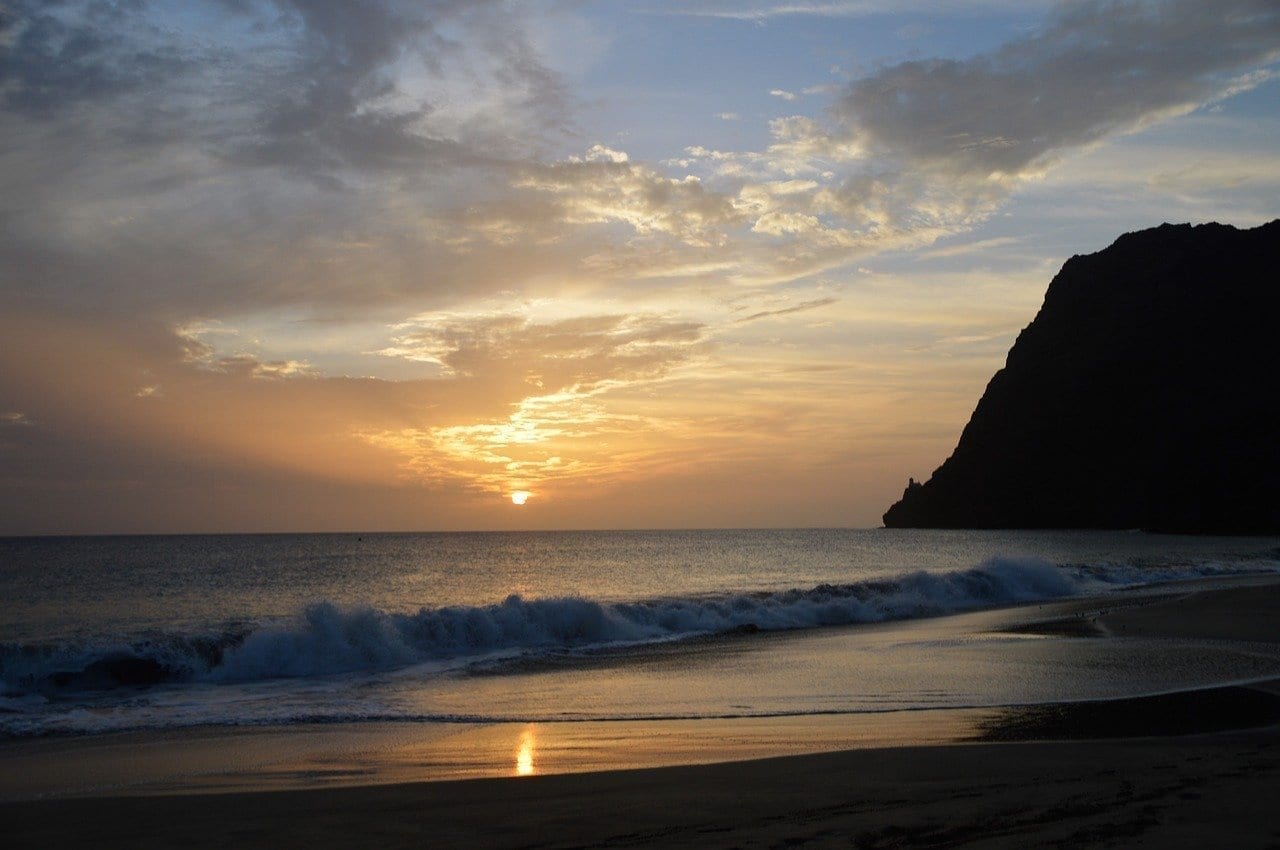 Islas De Cabo Verde Crepúsculo Playa Cabo Verde