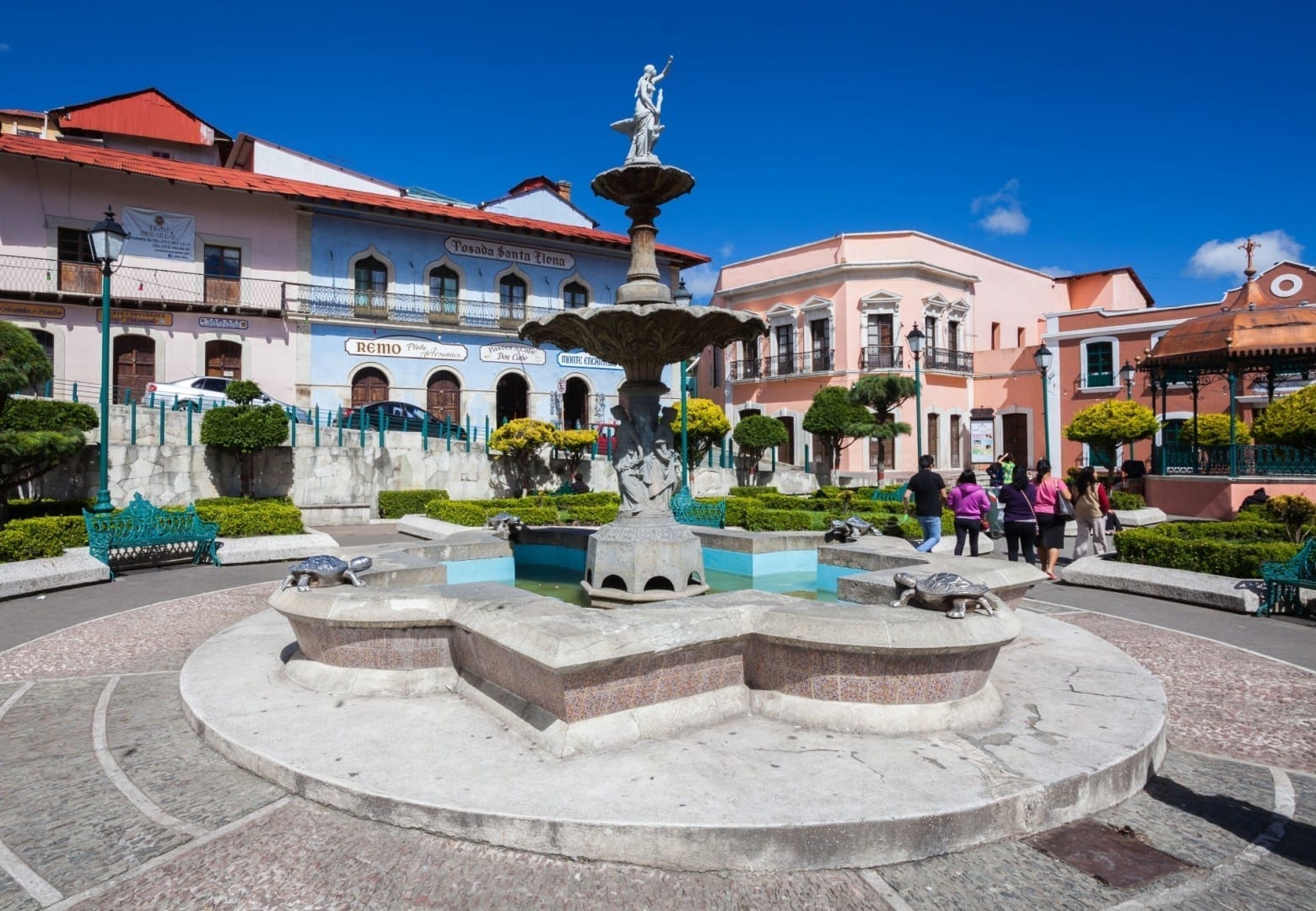 La fuente en la plaza principal Real del Monte México