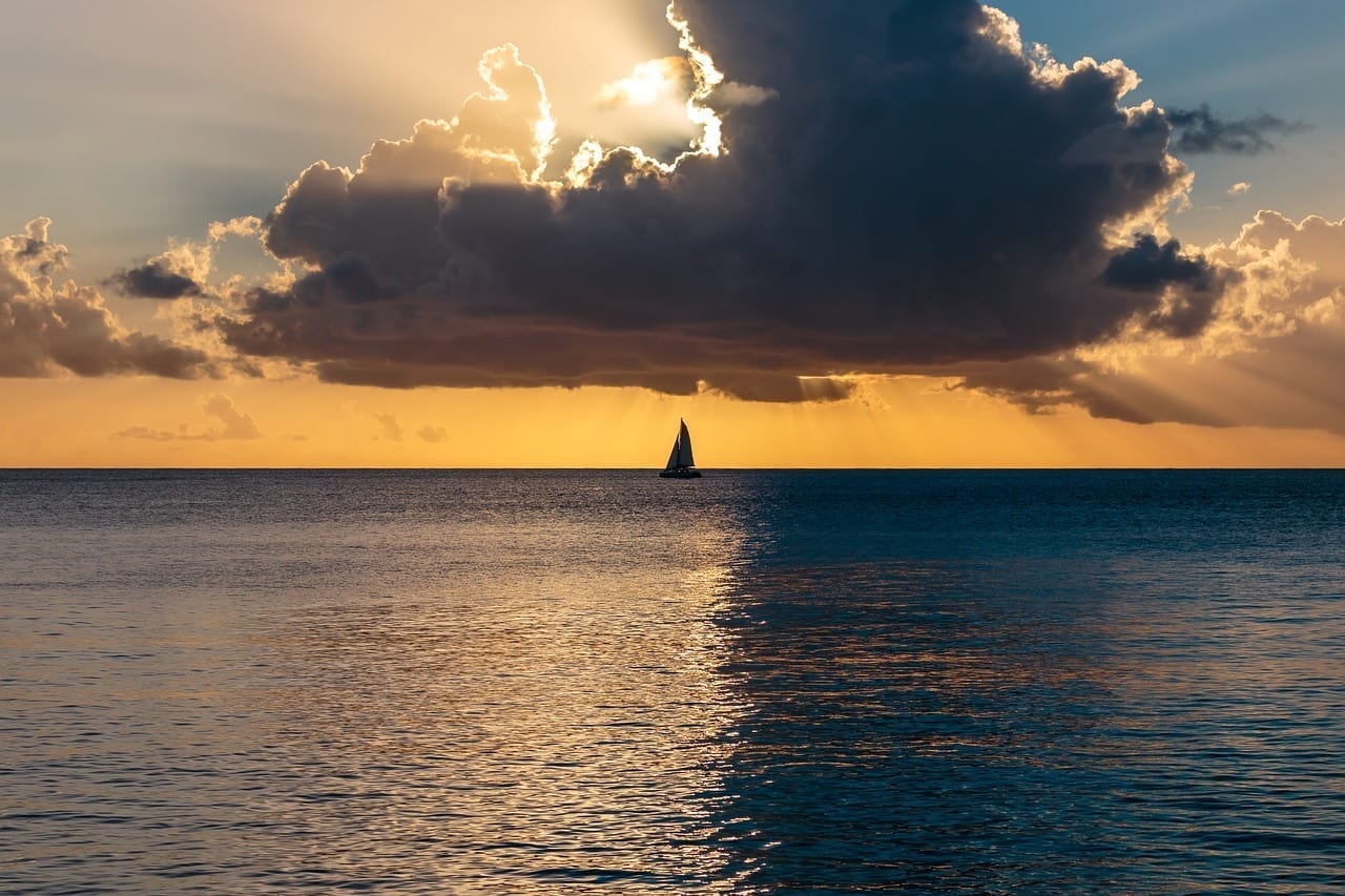 La Puesta Del Sol Del Océano Océano Atlántico Barbados Barbados