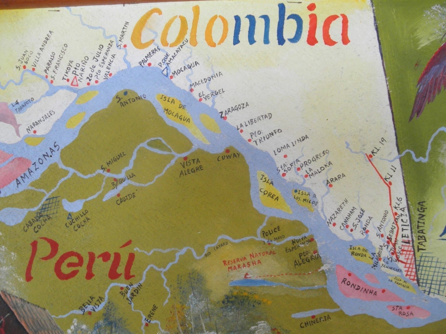 mapa de la región del Amazonas colombiano Leticia Colombia