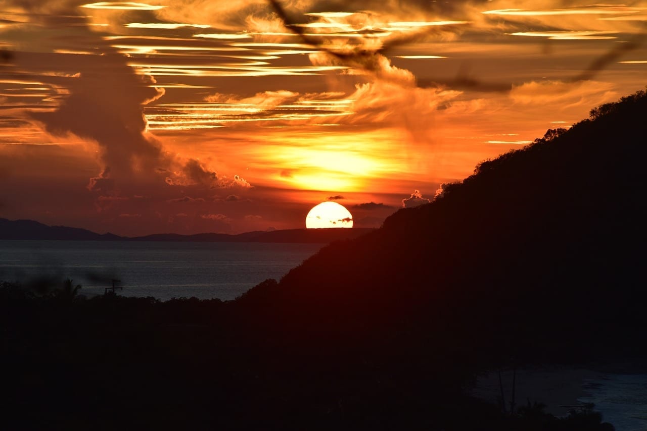 Puesta De Sol Tortola Caribe Islas Vírgenes del Reino Unido